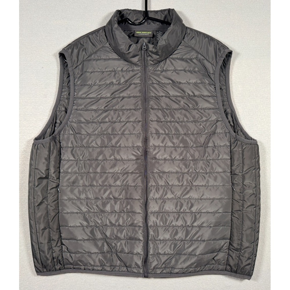 John Bartlett Consensus Men's Puffer Vest - Gray - Size XL - 100% Polyester